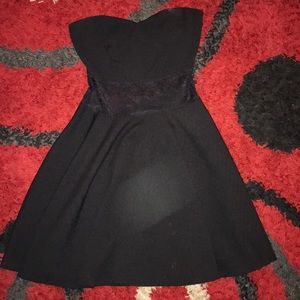 Strapless little black dress